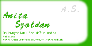 anita szoldan business card